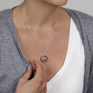 Silver Plated Hoop Necklace with Gold Plated Stars by Peace of Mind